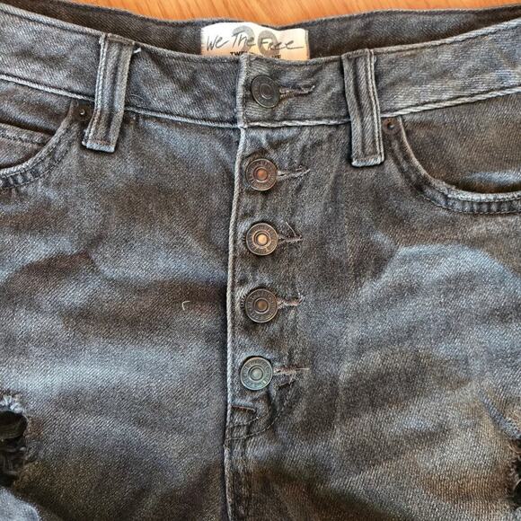 We The Free Romeo Rolled Cut Off Short Size 29 Black Free People Boho Distressed - Picture 3 of 11